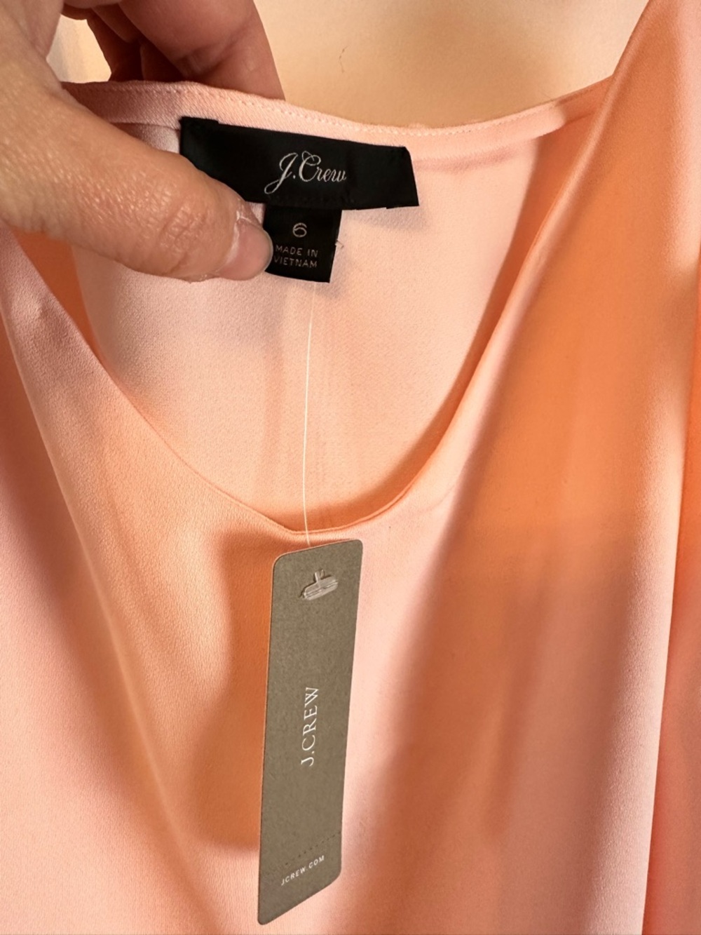 J. Crew Peach Satin Camisole with Adjustable Straps - Picture 2 of 4